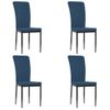 Sillas De Comedor 4 Unidades Terciopelo Azul