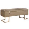 Banco Con Compartimento 105 Cm Beige De Terciopelo