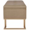 Banco Con Compartimento 105 Cm Beige De Terciopelo