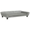 Cama Para Perros De Terciopelo Gris Claro 100x50x21 Cm