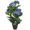 Planta Artificial Hortensia Con Macetero 60 Cm Azul