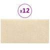 Paneles De Pared 12 Uds Tela Color Crema 30x15 Cm 0,54 M²