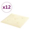 Paneles De Pared 12 Uds Cuero Sintético Crema 30x30 Cm 1,08 M²