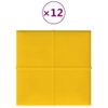 Paneles De Pared 12 Uds Terciopelo Amarillo 30x30 Cm 1,08 M²