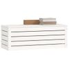 Caja De Almacenaje Madera Maciza De Pino Blanco 89x36,5x33 Cm