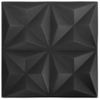 Paneles De Pared 3d 12 Unidades Negro Origami 3 M² 50x50 Cm