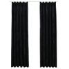 Cortinas Opacas Con Ganchos 2 Pzas Terciopelo Negro 140x175 Cm