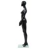 Maniquí De Mujer Completo Base De Vidrio Negro Brillante 175 Cm