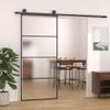 Puerta Corredera Esg Vidrio Y Aluminio 90x205 Cm Negro