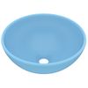 Lavabo De Lujo Redondo Cerámica Azul Claro Mate 32,5x14 Cm