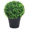 Plantas De Boj Artificial 2 Uds Forma Bola Maceta Verde 27 Cm