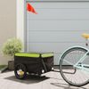 Remolque Para Bicicleta Hierro Negro Y Verde 30 Kg