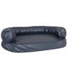 Cama Para Perros De Espuma Cuero Sintético Azul Oscuro 88x65 Cm