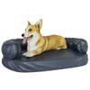 Cama Para Perros De Espuma Cuero Sintético Azul Oscuro 88x65 Cm