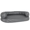 Cama Para Perros De Espuma Cuero Sintético Gris 75x53 Cm