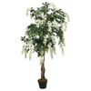 Árbol De Wisteria Artificial 840 Hojas Verde Y Blanco 120 Cm