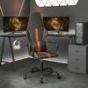 Silla Gaming Con Masaje Cuero Sintético Naranja Y Negro