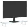 Soporte De Monitor Vidrio Templado Y Metal Blanco 60x20x8 Cm