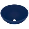 Lavabo De Lujo Redondo Cerámica Azul Oscuro Mate 32,5x14 Cm