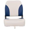 Set Asientos Plegables Para Barco 4 Uds Con Cojín Blanco Y Azul