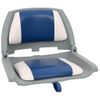 Set Asientos Plegables Para Barco 4 Uds Con Cojín Blanco Y Azul