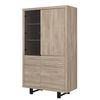 Aparador Alto Con 4 Puertas L110cm - Efecto Madera - L 110  X A 48  X H 185  Cm