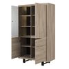 Aparador Alto Con 4 Puertas L110cm - Efecto Madera - L 110  X A 48  X H 185  Cm