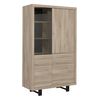 Aparador Alto Con 4 Puertas L110cm - Efecto Madera - L 110  X A 48  X H 185  Cm