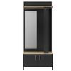 Mueble Recibidor Negro 2 Puertas Y Un Espejo - Fabricación Francesa - L 81  X A 36.9 X H 188.5  Cm