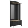 Mueble Recibidor Negro 2 Puertas Y Un Espejo - Fabricación Francesa - L 81  X A 36.9 X H 188.5  Cm