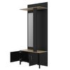 Mueble Recibidor Negro 2 Puertas Y Un Espejo - Fabricación Francesa - L 81  X A 36.9 X H 188.5  Cm