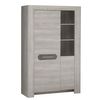 Aparador Con 2 Puertas Color Roble - Made In France - L 115  X A 45  X H 180  Cm - Gris