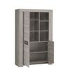 Aparador Con 2 Puertas Color Roble - Made In France - L 115  X A 45  X H 180  Cm - Gris