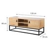 Mueble De Tv Acabado Roble 2 Puertas Y Baldas Centrales - 120 Cm - L 120  X A 39  X H 48  Cm