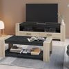 Mueble De Tv 2 Cajones 1 Balda Amplia 152 Cm - Acabado Roble Y Pizarra