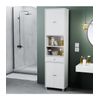 Columna De Baño Blanca 4 Puertas 1 Cajón Y Baldas - 50,5 Cm - L 50,5  X A 32,9  X H 196,3  Cm