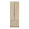 Armario 2 Puertas 2 Cajones, Decoración De Madera - L60,9 Cm - Dual