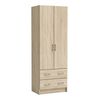 Armario 2 Puertas 2 Cajones, Decoración De Madera - L60,9 Cm - Dual