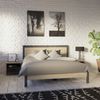 Cama Doble Adulto Acabado Roble Y Negro - 140x190 Cm - L 146,3  X A 198  X H 96,6  Cm