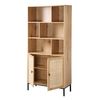 Librería De 6 Compartimentos Y 2 Puertas En Ratán Natural H175cm - Jaya