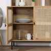 Librería De 6 Compartimentos Y 2 Puertas En Ratán Natural H175cm - Jaya