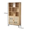 Librería De 6 Compartimentos Y 2 Puertas En Ratán Natural H175cm - Jaya