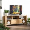 Mueble De Tv De Esquina 1 Cajón Decoración Roble - L120 Cm