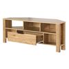 Mueble De Tv De Esquina 1 Cajón Decoración Roble - L120 Cm