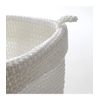 Cesta Redonda De Ganchillo Blanco Modelo Grande - L 20  X A 20  X H 17  Cm