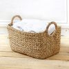 Cesta De Jacinto De Agua Con Asas - 40 X 23 X 26 Cm - L 40  X A 23  X H 26  Cm