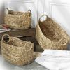 Cesta De Jacinto De Agua Con Asas - 40 X 23 X 26 Cm - L 40  X A 23  X H 26  Cm