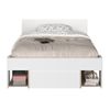 Base De Cama Kinselia 2 Cajones 124x193.4x76 Cm Color Blanco Vente-unique