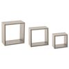 Set 3 Estantes De Pared Fixy Cubo Gris Efecto Roble