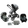 Giulia 3 En 1 Silla De Paseo Combinado Para Niños - Asiento De Coche Beone (grp 0+) 4 Estrellas Adac - Bolsa De Cambio Y Protector De Lluvia